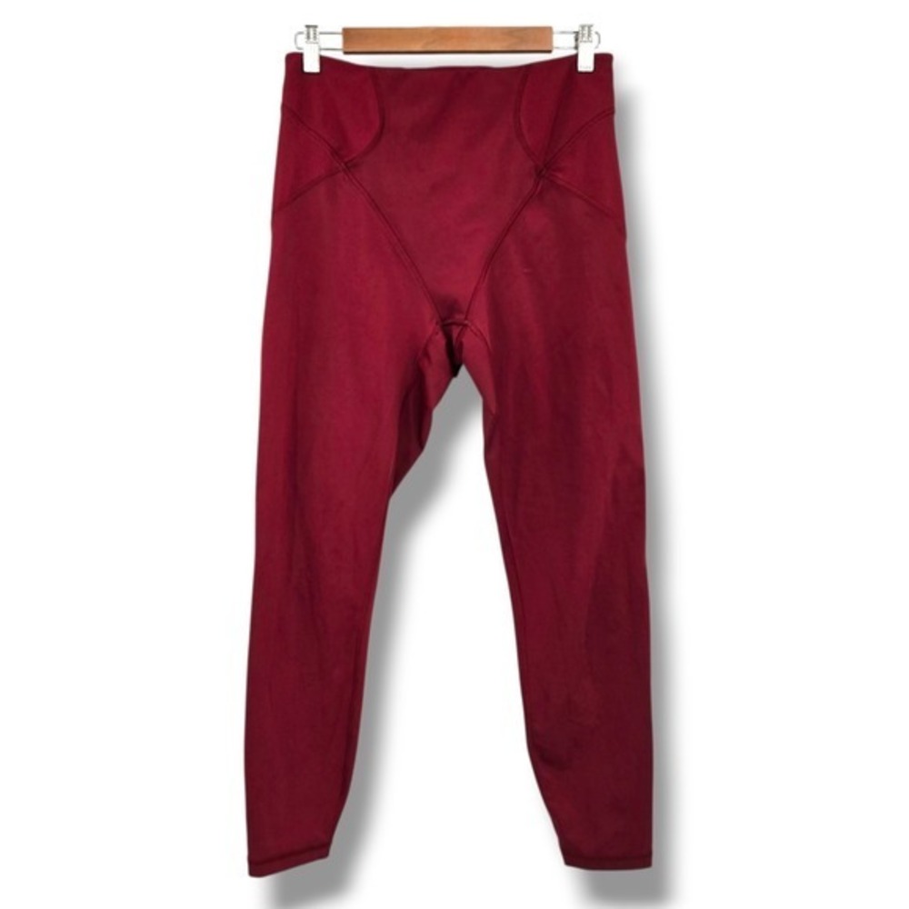 Savage X Fenty Burgundy Ribbed Waist High Waisted Leggings‎ Activewear Pants